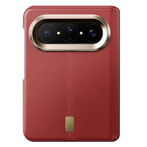 Coque Huawei Pura X Max étui cuir véritable orange protection caméra anti-rayures