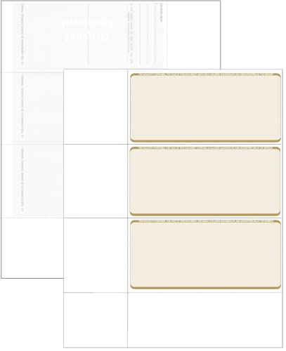 Papel de verificação de computador - Carteira pessoal em branco verifica 3 em uma página - Compatíve
