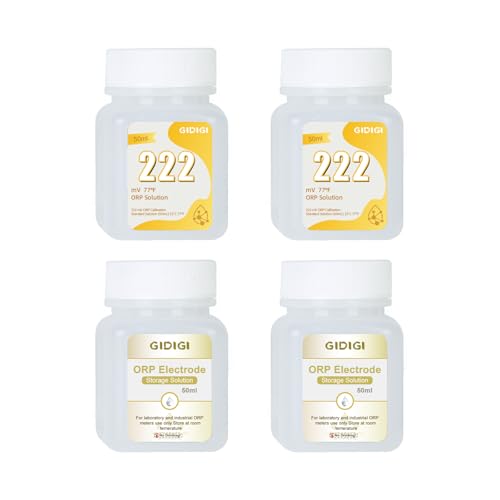 Solución de calibración ORP 222mV/solución de almacenamiento de electrodos ORP 2 botellas Adecuado para todos los probadores ORP Adecuado para el tratamiento de agua, hidroponía, producción de