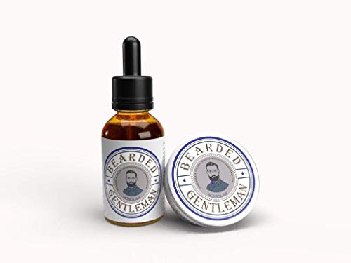Bearded Gentleman Premium Beard Grooming Combo Kit - Scholar - Vanilla Tobacco - 100% Natural - Beard oil & Beard Balm Conditioner