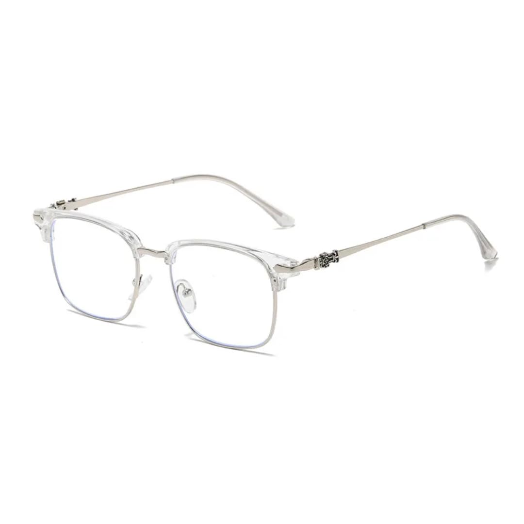 Luksusowe półokrągłe okulary anty-niebieskie światło męskie modne okulary