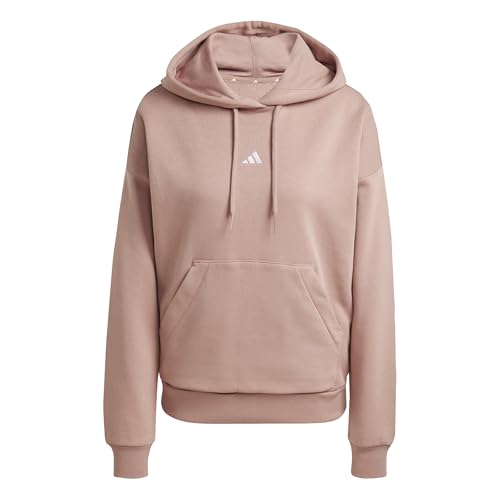 adidas Damen Essentials SMALL Logo Feel Cozy Hoodie, warm Clay/White, L