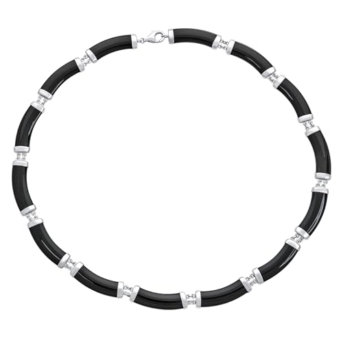 Collar de jade multicolor de estilo asiático y plata de ley .925 3