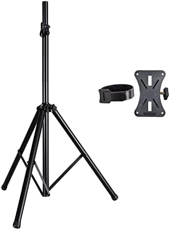 5 Core PA Speaker Stands Adjustable Height Professional Heavy Duty DJ Tripod with Mounting Bracket and Tie, Extend from 40 to 72 inches, Black - Supports 132 lbs SS HD 1PK