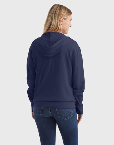 Image of Hanes Women's Lightweight Full Zip Hoodie, Textured Cotton Zip Up, T-Shirt Hoodie