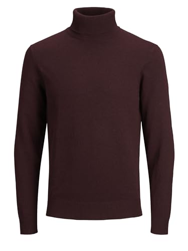 JACK & JONES Jjeemil Knit Roll Neck Noos Camiseta Cuello Alto, Rojo (Port Royale Detail: Melange), X-Large para Hombre