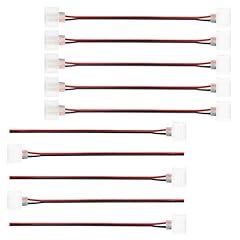 ShineBurky Striscia LED Connettore 2 pin, 10Pcs Connettori Strisce LED Spina 6mm, 2 Poli Rapido Connettore Cavo per Neon Striscia Luminosa al Nastri LED Strip