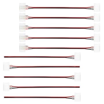 ShineBurky Striscia LED Connettore 2 pin, 10Pcs Connettori Strisce LED Spina 6mm, 2 Poli Rapido Connettore Cavo per Neon Striscia Luminosa al Nastri LED Strip