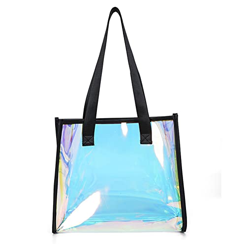 Sac à main en PVC transparent étanche au laser pour femme, Noir Cover