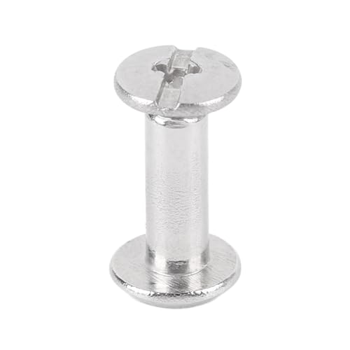 Srliya Vite Piatta Rotonda 100 Set Vite Rivetto M2 Viti di Rilegatura a Testa Piatta Rotonda Ad Alta Resistenza in Acciaio Inossidabile (3 * 8 * 6mm)