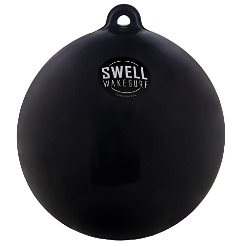 SWELL Wakesurf - Big Bumper Ball 25 Inch Diameter - Inflatable Raft Tie-Up Boat Fender Buoy (Black) by SWELL Wakesurf Creator - Used condition - CA$44.51