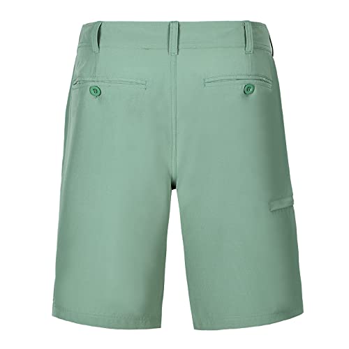 Xmgelp Men's Flat Front Golf Short With Hidden Expandable Waist Short Regular And Big & Tall Sizes Green #TOP2