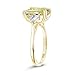 RODIFFY 4.0CT Yellow Simulated Diamond Engagement Ring,3-Stone Radiant Cut Ring,18K Yellow Gold Plated 925 Sterling Silver Promise Ring (Size:6.5)