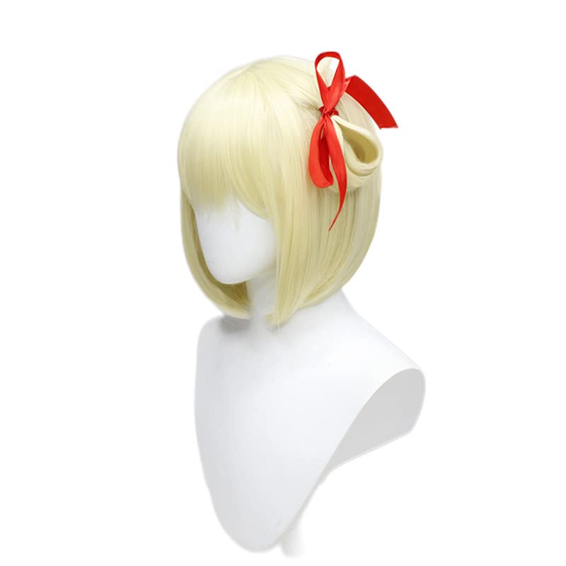 Miniatura 6 de JAMBHALA Pelucas rubias con flequillo para mujer, peluca de pelo sintético natural para niñas, disfraz de anime Cosplay de Halloween