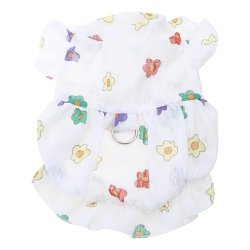 Vestido de princesa con estampado floral para perritas y gatas 2