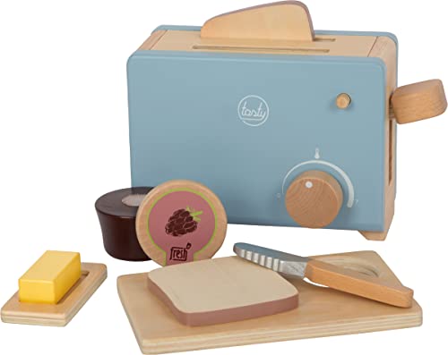 small Foot Toaster-Set Tasty aus Holz, Rollenspielzeug für Kinder, Zubehör für Spielküchen, ab 3 Jahren, 12246 – Bild 5