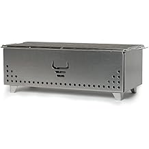 Portable Tabletop Charcoal Grill, YAK Grills Hibachi, 100% Stainless Steel, Grill at 750oF, Patio, Balcony. 15x7 Grilling Area. Includes Grate Handle & Carrying Case.
