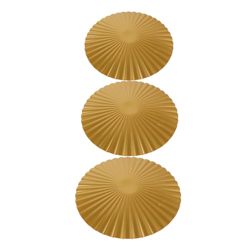 Art mural circulaire en métal doré BESTOMZ pour salon et chambre (lot de 3)