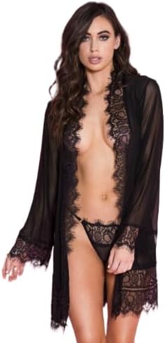 All The Senses Eyelash Lace Robe Set