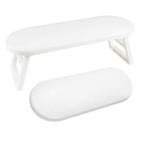 UCK-KIT Manicura Plegable para la Mano, reposabrazos del Brazo de la uña, Almohada de plástico para Almohadas de Almohada de uñas Herramienta para tecnología de uñas,Blanca
