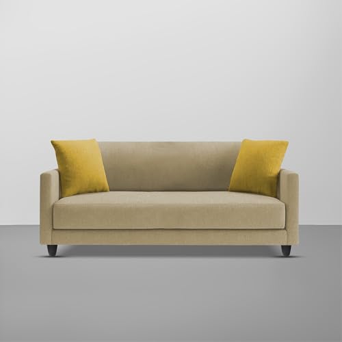 Image of Casaliving Dominic 2 Seater Sofa Set for Living Room (Cream Fabric) Premium Fabric Sofa
