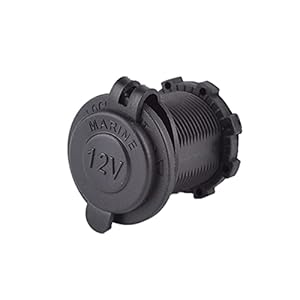 IMIKEYA Draagbare Universele 12V- 24V Waterdichte Marine Boot Sigarettenaansteker Stopcontact Adapter Plug (Zwart)