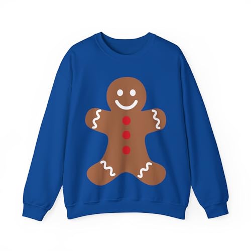 Pull de Noël pain d'épice bleu marine Large pour éviter le froid lors du réveillon