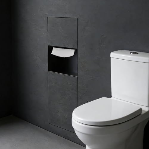Toilettenpapierhalter Unterputz Einbau-Toilettenpapierhalter mit Integriertem Abfalleimer, Duschablage Zum Einfliesen, Toilettenpapier-Nische, Wandnischenregale für Die Badsanierung