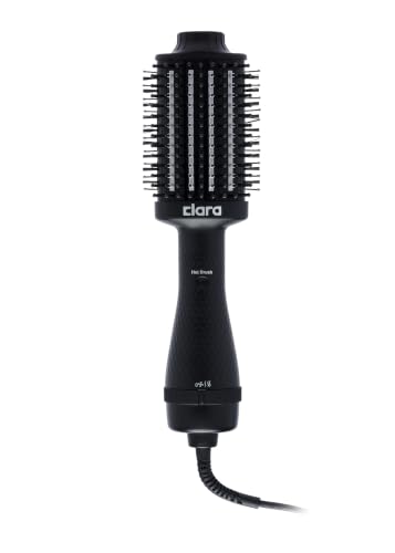 Clara Volumizing Ceramic Hot Brush – 2-in-1 Thermal & Blow-Drying Brush | Anti-Frizz Ionic Technology | 3 Heat Settings & Auto Shut-Off | Black