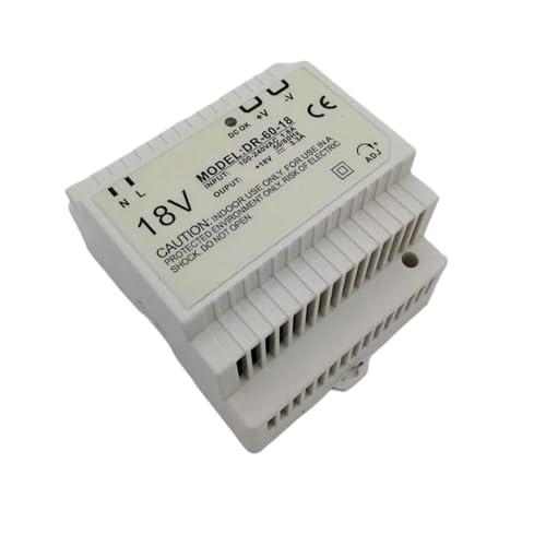 Fuente carril DIN 18V 60W DR-60-18 para solucionar parpadeos en iluminación LED