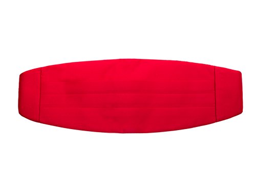 Frankers Men’s 4-Pleat Poly Satin Solid Color Adjustable Cummerbund, Multiple Color Available #TOP1