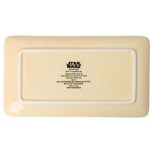 Image of Silver Buffalo Star Wars Droids Japanese Featuring R2-D2, C-3PO, and BB-8 Ceramic Sushi Set with Dipping Sauce Dish and Matching Chopsticks