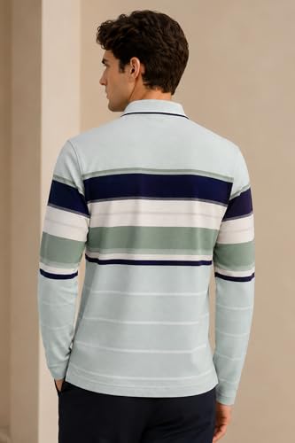 Image of Full Sleeve Polo T Shirt for Men Cotton with Pocket and Collar - Regular Fit Tshirt