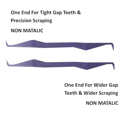 Image of Keyfit Tools PerfectPick Gum Line Tooth Picks Flosser Dental Scraper (2 Pack) Reusable & Double Sided ~Not Small Floss Picks ~ Non Matalic ABS ~Scrape Along Gum Line & Between Teeth Remove Plaque