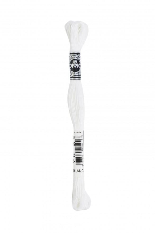 DMC Size 25 Coton A Broder Special Embroidery Thread - Blanc White - Each — image 1