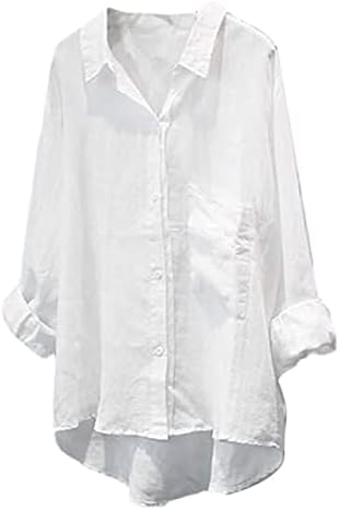 Minibee Women's Long Sleeve Shirts Button Down Blouse Cotton Tuni...