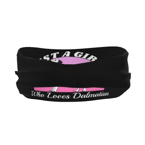 Just A Girls Who Loves Dalmatian Dog Adjustable Sports Headband Moisture Wicking Sweatband for Running Workout3