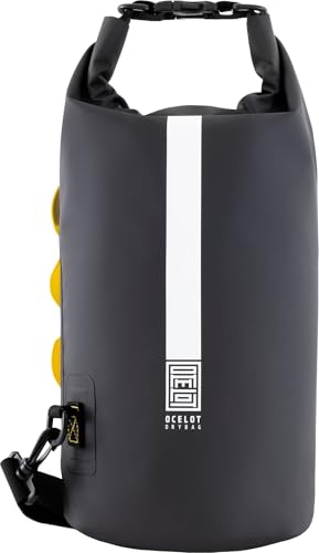 Cressi desde 1946 - Ocelot Dry Bag - Bolsa Estanca Impermeable Unisex para Mar, Barco y Actividades Acuáticas, Disponible en Tamaño Pequeño, Mediano y Grande, Negro/Amarillo 10 L - imagen 4