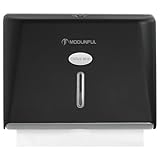 modunful Dispenser Carta Asciugamani a Parete, Distributore di Asciugamani per Tovaglioli Piegati 200+ Fogli, Dispenser Salviette Bagno Commerciale, Nero