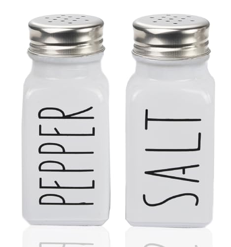 Farmhouse Salt And Pepper Shakers Set, Kitchen Decor, Glass Salt And Pepper Shakers Set, Cute Salt Shaker, Gift For Women, Kitchen Decor, Home Decor, Wedding Decor,No Words Rubbing Off (2 SET)