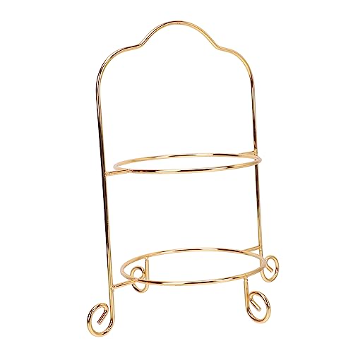 FUNOMOCYA Elegant Iron Art Cake Display Stand Two Tiered Tray for Holiday Dessert Serving