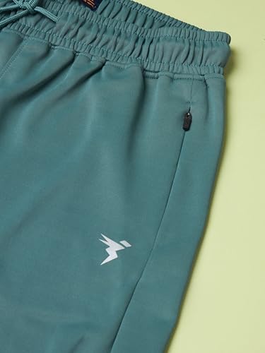 Image of TECHNOSPORT Men's Slim Fit Track Pants with Zip Pockets, ELASTO Plus Quick Dry Stretchable Lightweight Lower for Gym Running Yoga and Sports