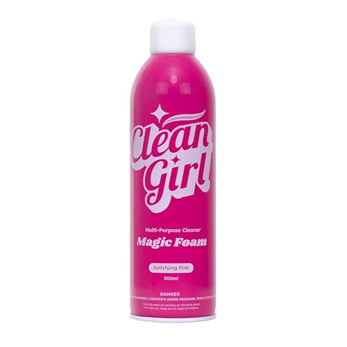 Clean Girl Magic Foam Multi Purpose Cleaner Spray Pink Foam Bathroom Cleaner Kitchen Degreaser Shower Cleaner Tile Sink Glass Countertop & Floor Cleaning Spray Grease + Grime Remover 500ml
