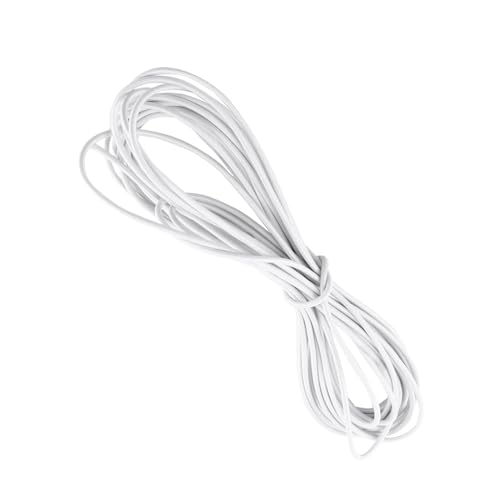 Huairdum Cuerda Elástica Elástica de Choque, 10 Metros, Fuerte, Estirable, Duradera, Liviana, para Hacer Joyas Artesanales, Equipo para Acampar Al Aire Libre, Negro, Blanco, 4 Mm de Diámetro (White)