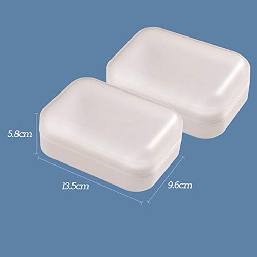 Jabonera Jabonera Material PP+ABS Tamaño de Almacenamiento 13,5 * 9,6 cm Gran Capacidad Doble Drenaje A Prueba de Polvo con Tapa