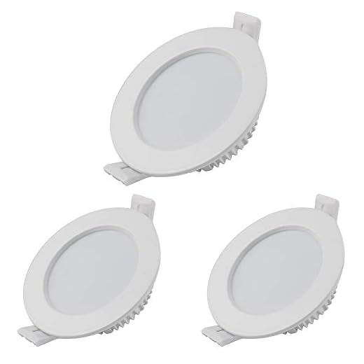 LED infälld spotlight 5 W 230 V IP44 ultra platt set om 3 badrum infälld spotlight takspotlights varm vit 3 000 K, ej dimbar LED infällda lampor för vardagsrum, sovrum, kök, kontor