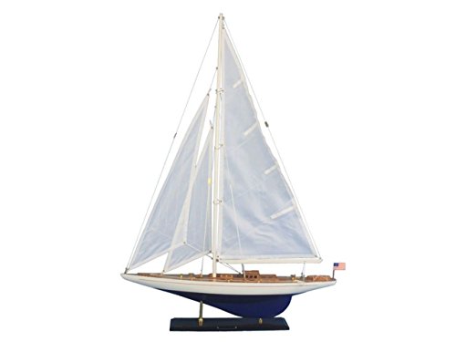 Hampton Nautical Wooden Model Sailing Yacht Enterprise, 35