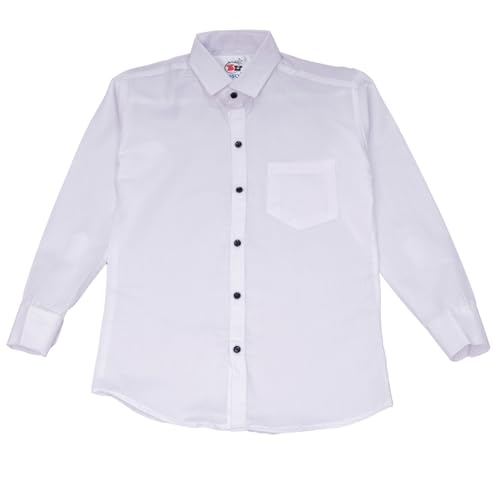 Image of Vikita Enterprise Kid Boy's Cotton Solid Shirt with Spread Collar Neck Full Sleeves Button Closure Curved Length and One Pocket | Shirt For Kids Boys