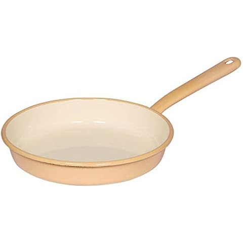 Riess, 0291-006, Omelettpfanne 22, CLASSIC - BUNT/PASTELL, Farbe Goldgelb, Durchmesser 22 cm, Höhe 7.5 cm, Emaille Cover