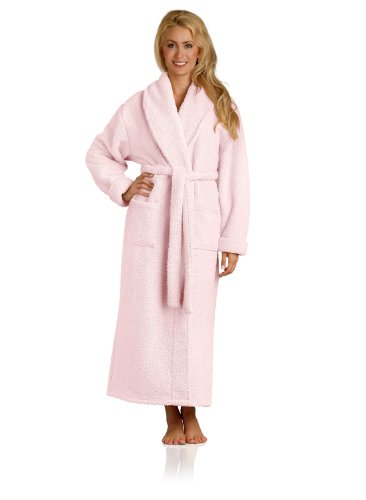 Plush Microfiber Robe - Soft, Warm, and Lightweight - Full Length, Blush, Large